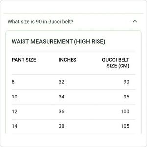 Gucci Belt Sizing